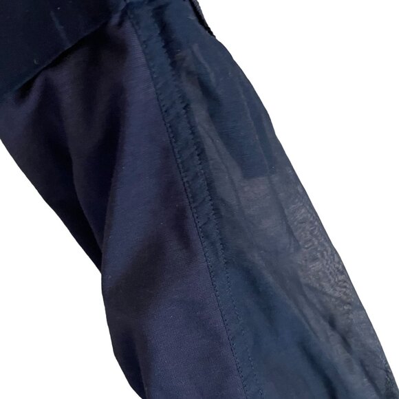 Elie Tahari Zip V-Neck Top Womens Size XS Navy Blue - Picture 4 of 8